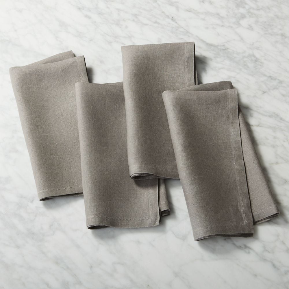 Bolt Grey Linen Napkin Set of 4 - Image 0