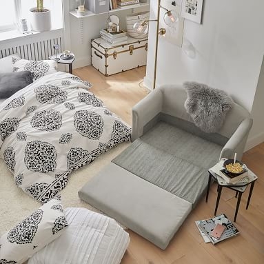 Ashton Sleeper Sofa, Enzyme Washed Canvas Light Gray - Image 2