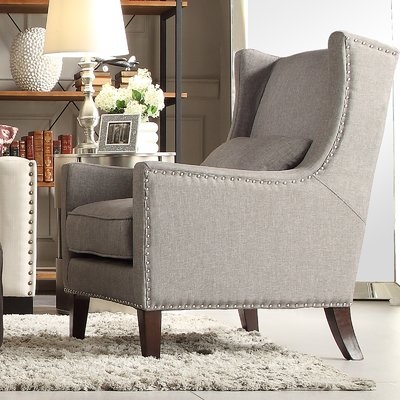 Andover Mills Oneill Wingback Chair in Gray - Image 0