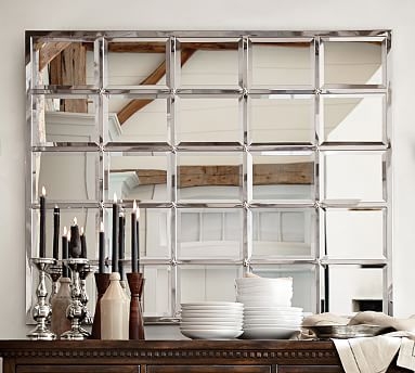 Eagan Large Multipanel Wall Mirror, Silver - 44" x 55" - Image 0