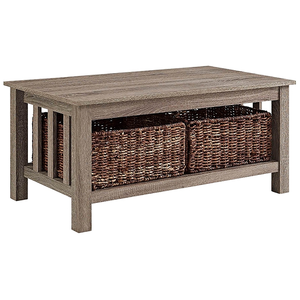 Mission Gray Driftwood with Totes Storage Coffee Table - Style # 31C00 - Image 0