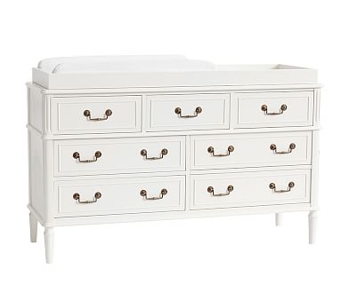 Rosalie Extra-Wide Dresser and Topper Set, French White, Flat Rate - Image 0