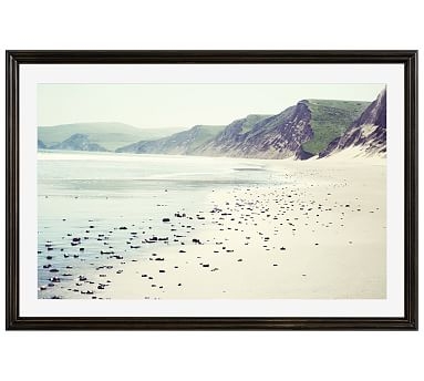 Pebbly Beach Framed Print by Lupen Grainne, 28x42", Ridged Distressed Frame, Black, Mat - Image 2
