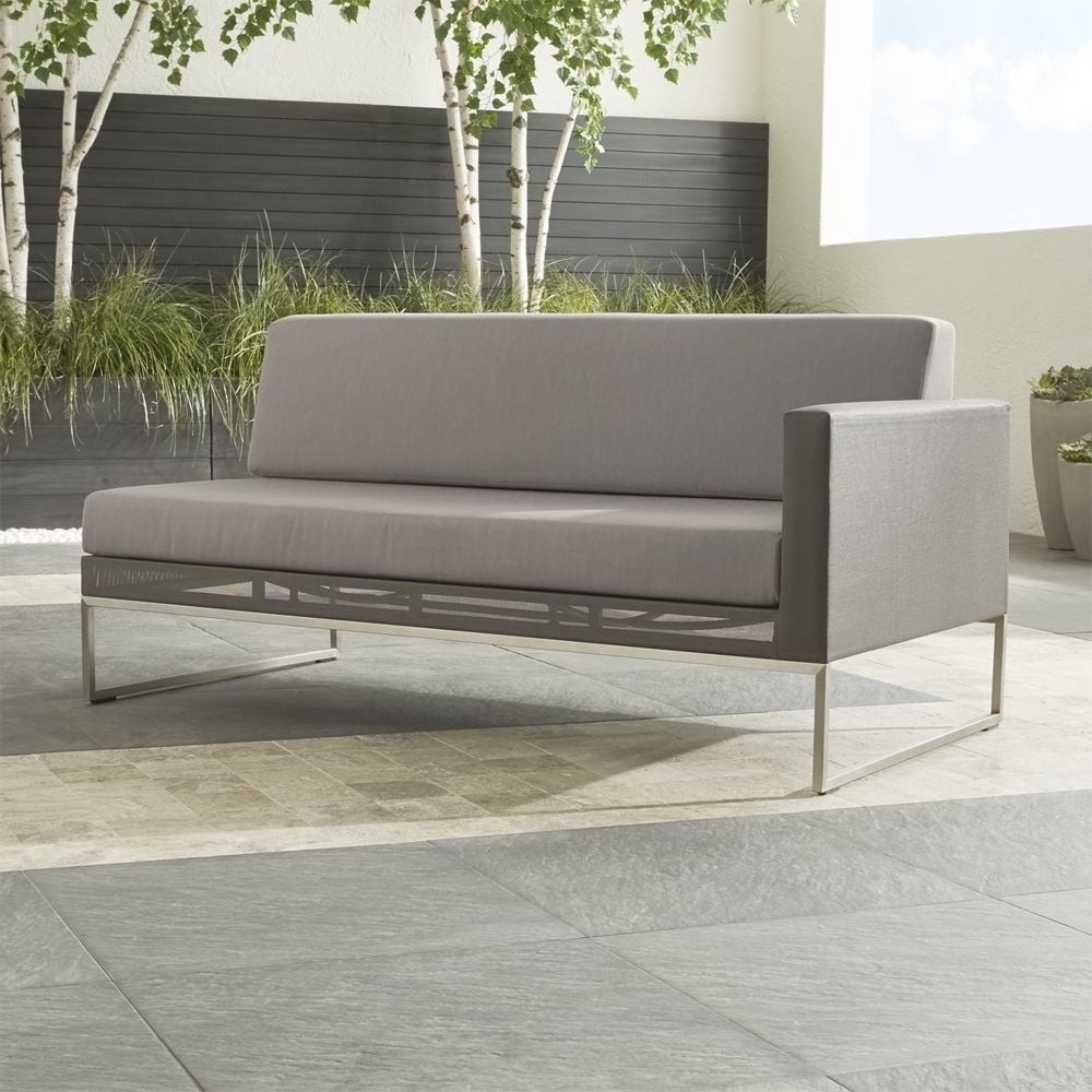 Dune Taupe Right Arm Loveseat with Sunbrella ® Cushions - Image 0