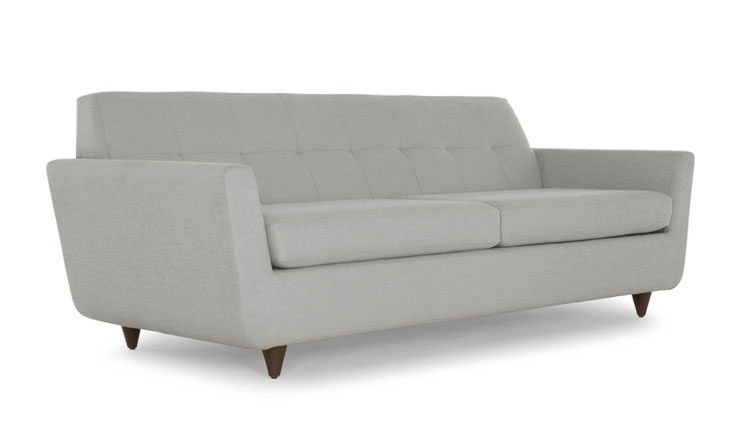 Gray Hughes Mid Century Modern Sleeper Sofa - Sunbrella Premier Fog - Coffee Bean - Image 1