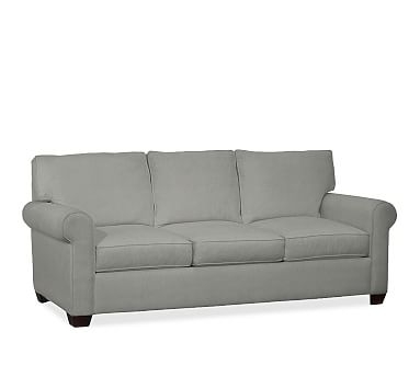 Buchanan Roll Arm Upholstered Sofa 87", Polyester Wrapped Cushions, Performance Everydaysuede(TM) Metal Gray - Image 2