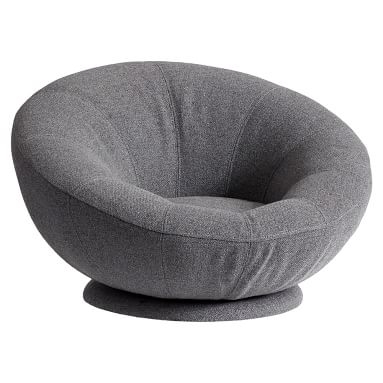 Tweed Groovy Swivel Chair, Charcoal - Image 5
