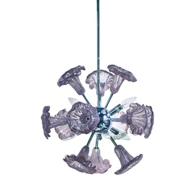 Lapidge Art Glass Hanging Fixture 6-Light Bell Pendant - Image 0