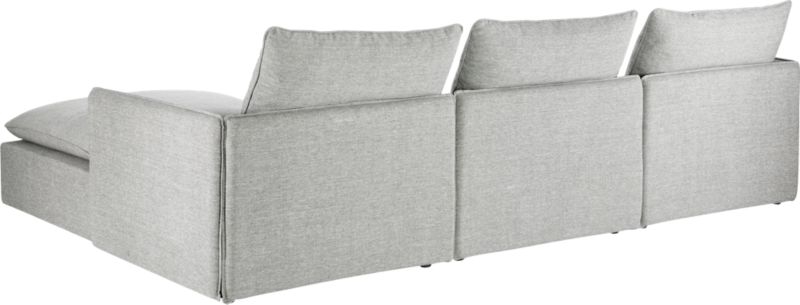 Lumin Grey Linen 4-Piece Sectional Sofa - Image 4