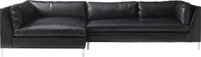 Decker 2-Piece Leather Sectional Sofa Whincherster Dove - Image 1