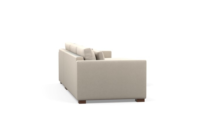 Charly Sleeper Sectional sofa with right chaise CROSSWEAVE WHEAT Fabric and Oiled Walnut legs - Image 2