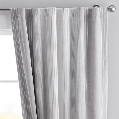 Ombre Stripe Blackout Curtain, 96", Gray - Image 0