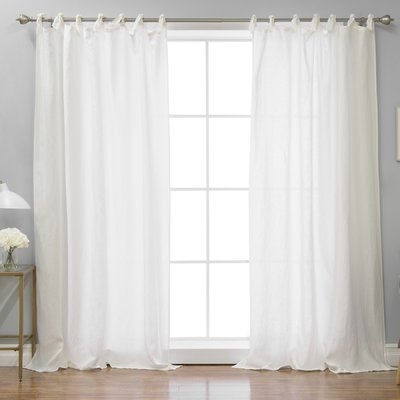 Kerry Romantic Solid Semi-Sheer Single Curtain Panel - Image 0