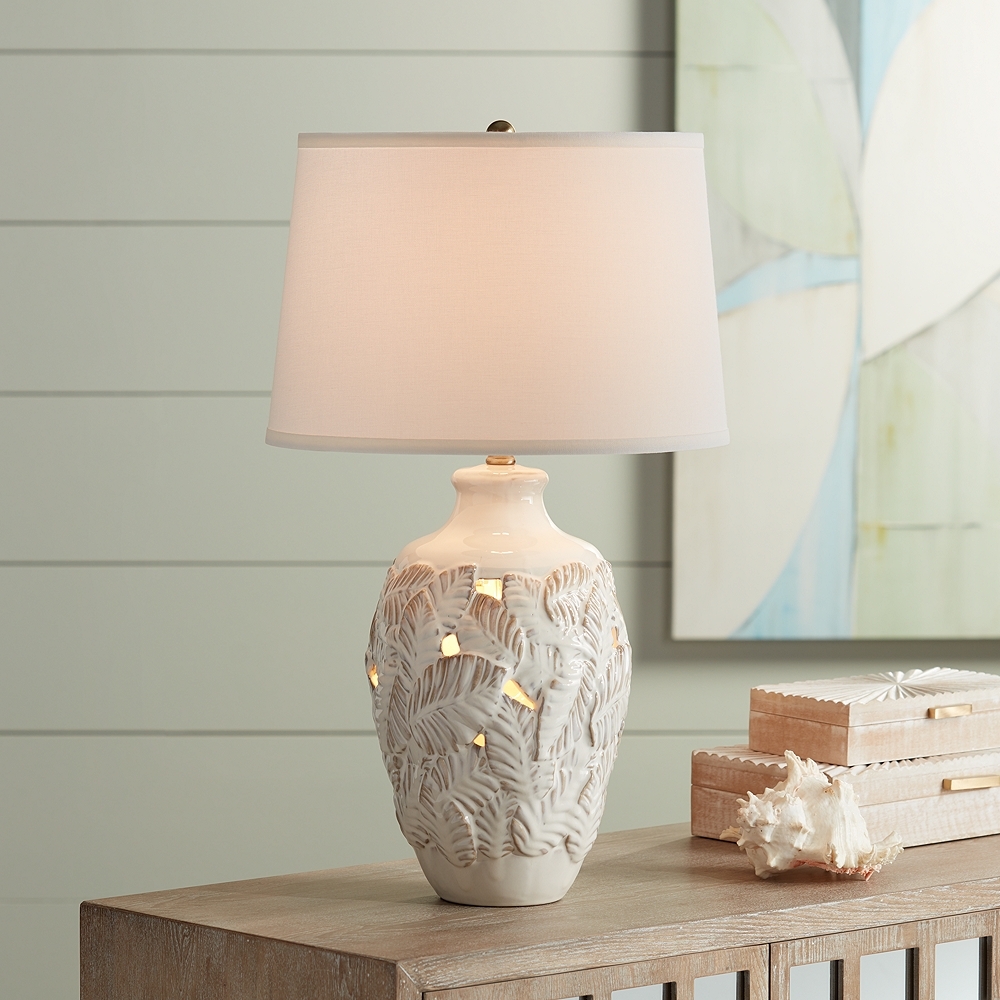 Pacific Coast Lighting 26" Palm Bay Table Lamp with Night Light - Image 0