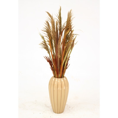 Dried Grass Desk Top Plant in Decorative Vase - Image 0