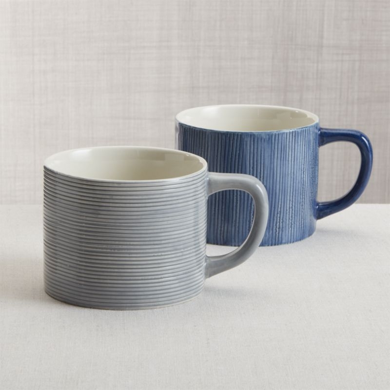 Racine Blue Textured Mug - Image 1