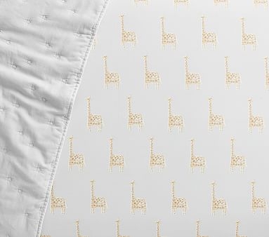 Giraffe Crib Fitted Sheet, Crib Fitted, Gray - Image 0