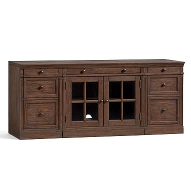 Livingston 70" Media Console with Mixed Cabinets, Brown Wash - Image 0
