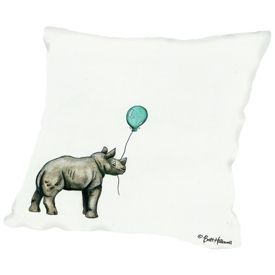 Martha Nursery Rhino Throw Pillow - Image 0