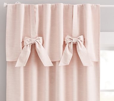 Evelyn Bow Valance Curtain, 84", Blush - Image 0