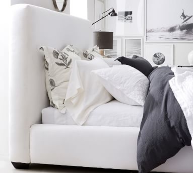 Big Sur Upholstered Bed, Queen, Premium Performance Basketweave Light Gray - Image 2