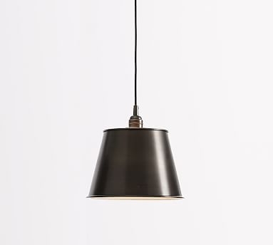 13" Bronze Tapered Metal Cord Pendant with Bronze Hardware - Image 2