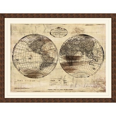 World Map Giclée Framed Graphic Art - Image 0