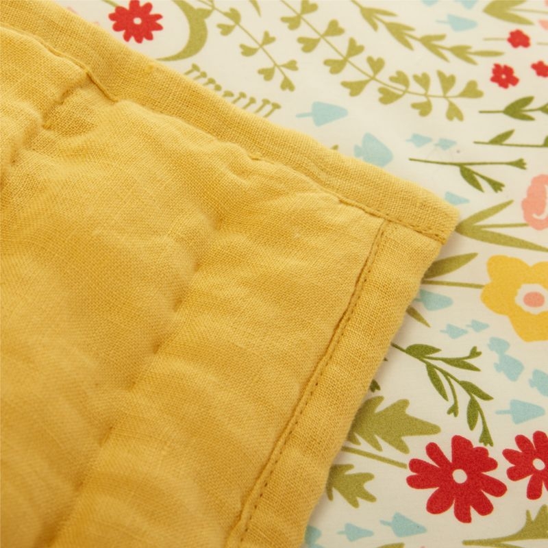 Linen Baby Quilt Dark Yellow - Image 4