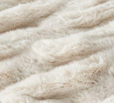 Faux Fur Ruched Throw, 50 x 60", Gray - Image 2