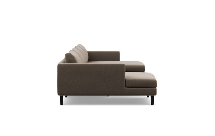 Caitlin by The Everygirl Chaise Sectional with Ivory Fabric and Matte Black legs - Image 2