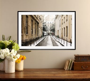 Snow Covered Streets in Paris Framed Print by Rebecca Plotnick, 42 x 28", Wood Gallery Frame, Black, Mat - Image 3