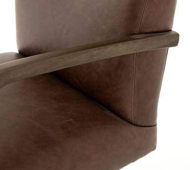 Masterson Leather Desk Chair / Oak / Havana Brown Leather - Image 3