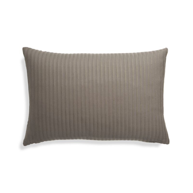 Vercillo Grey Patterned Pillow with Feather-Down Insert 18"x12" - Image 3