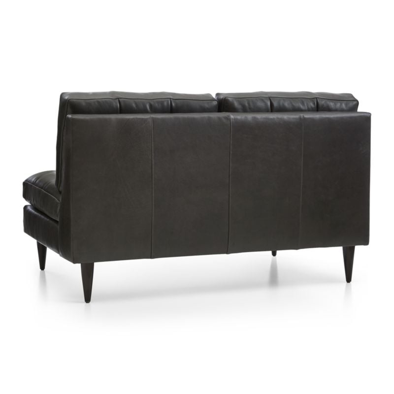 Petrie Leather Midcentury Armless Loveseat - Image 4