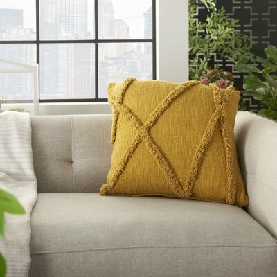Remi Textured Striped Cotton Throw Pillow - Image 0