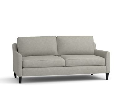 Beverly Upholstered Sofa 80", Polyester Wrapped Cushions, Premium Performance Basketweave Light Gray - Image 0