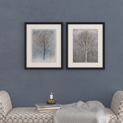'Silver Tree 2 Piece Framed Graphic Art Print Set - Image 0
