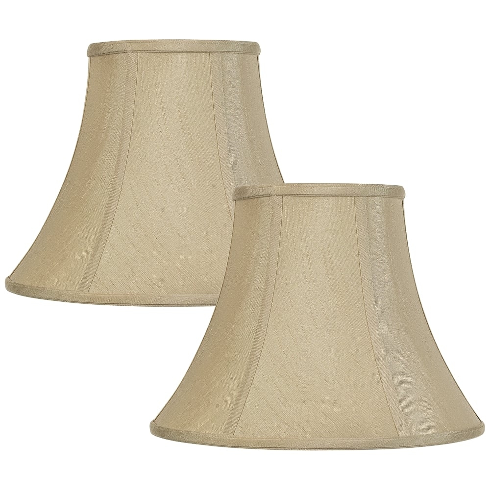 Springcrest Set of 2 Taupe Fabric Bell Lamp Shades 7x14x11 (Spider) - Image 0