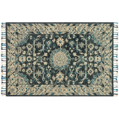 Jovany Hand-Hooked Teal Area Rug - Image 0
