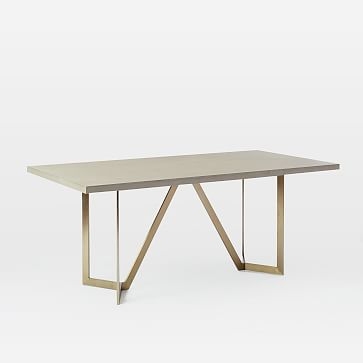 Tower Dining Table, 72", Concrete, Blackened Brass - Image 2