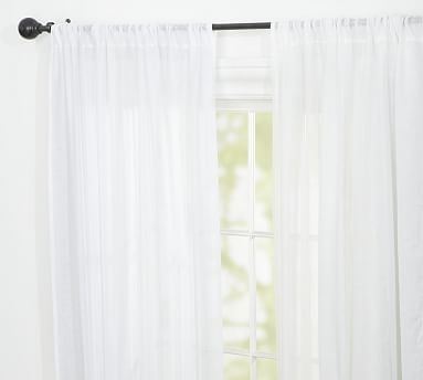 Linen Sheer Drape, 54 x 108", White - Image 0