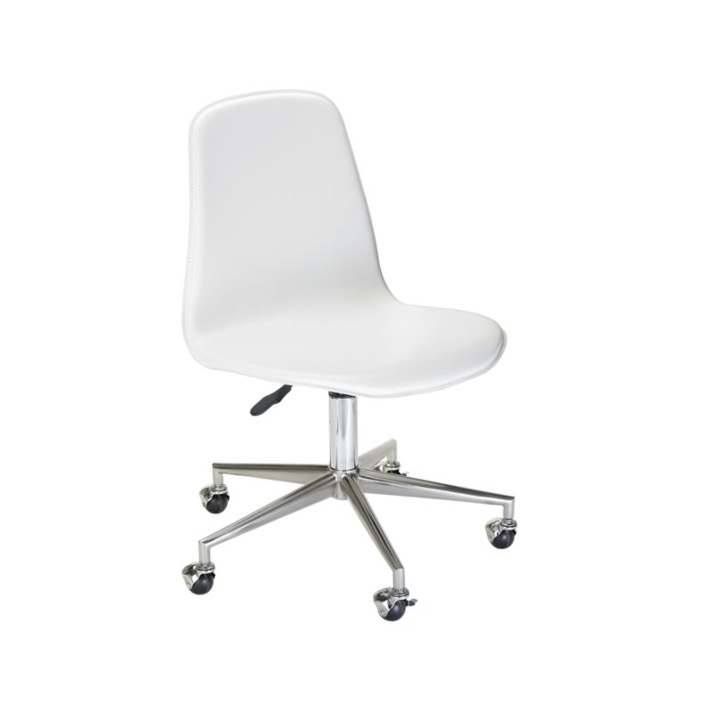 Kids Class Act White and Silver Desk Chair - Image 1