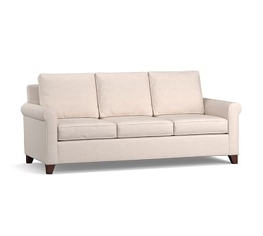 Cameron Roll Arm Upholstered Deep Seat Sofa 3-Seater 88", Polyester Wrapped Cushions, Premium Performance Basketweave Ivory - Image 0
