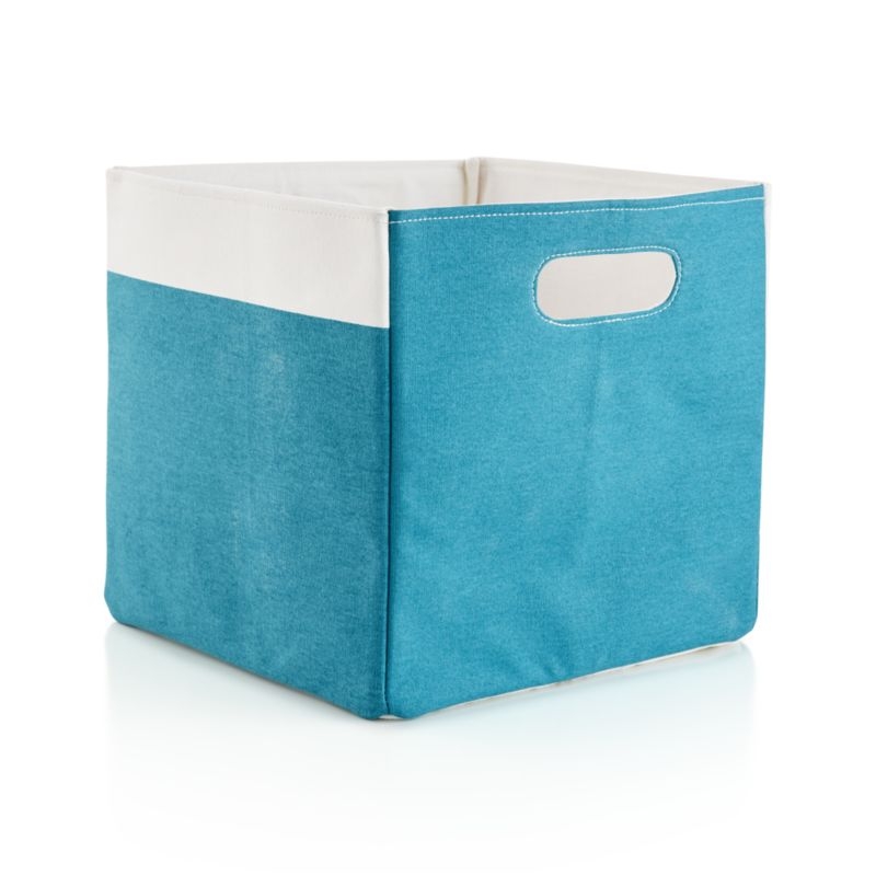 Color Block Teal Cube Storage Bin - Image 6