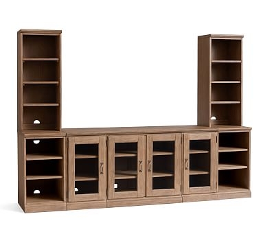 Printer's 96" 7-Piece Entertainment Center with Bookcases, Seadrift - Image 2