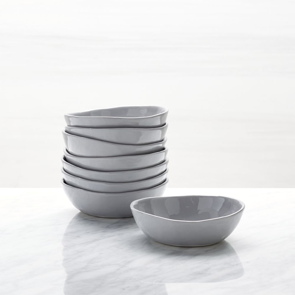 Mercer Grey Porcelain Mini Bowls, Set of 8 - Image 0