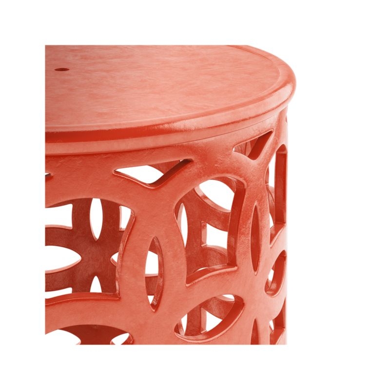 Lattice Circles Large Orange Outdoor Side Table - Image 2