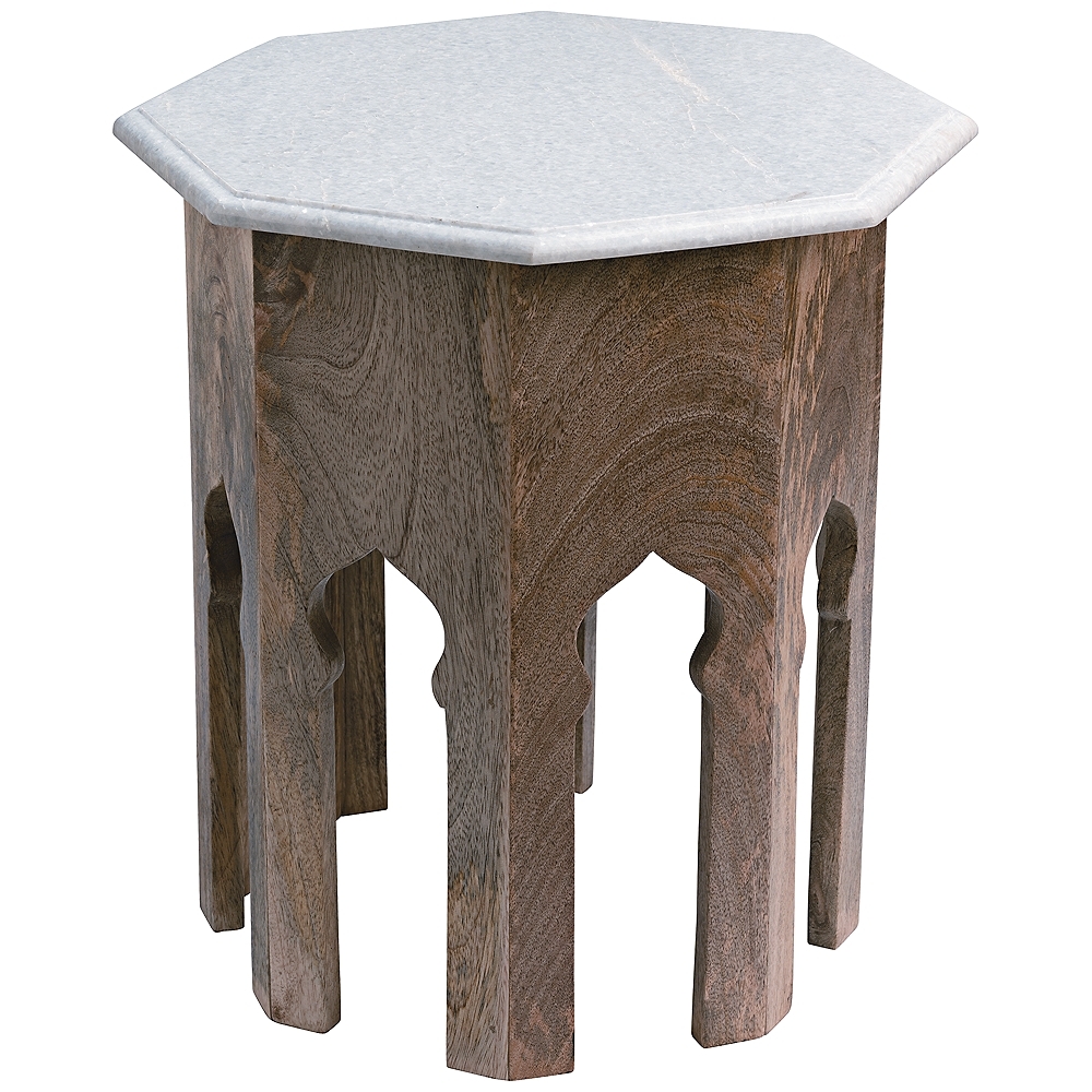 Atlas White Marble Top Jamie Young End Table - Style # 3J239 - Image 0