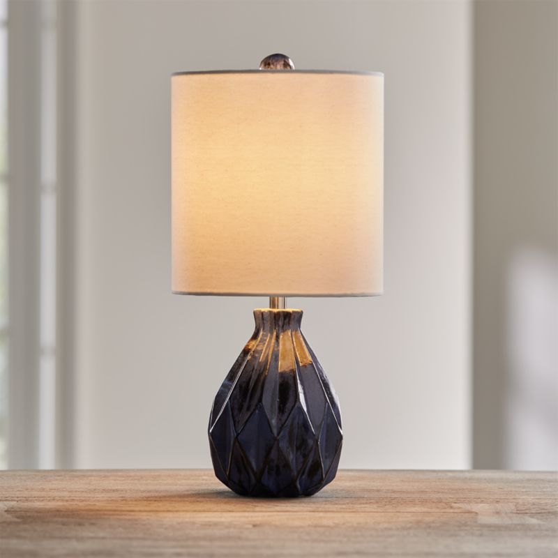 Origami Blue Ceramic Table Lamp - Image 2