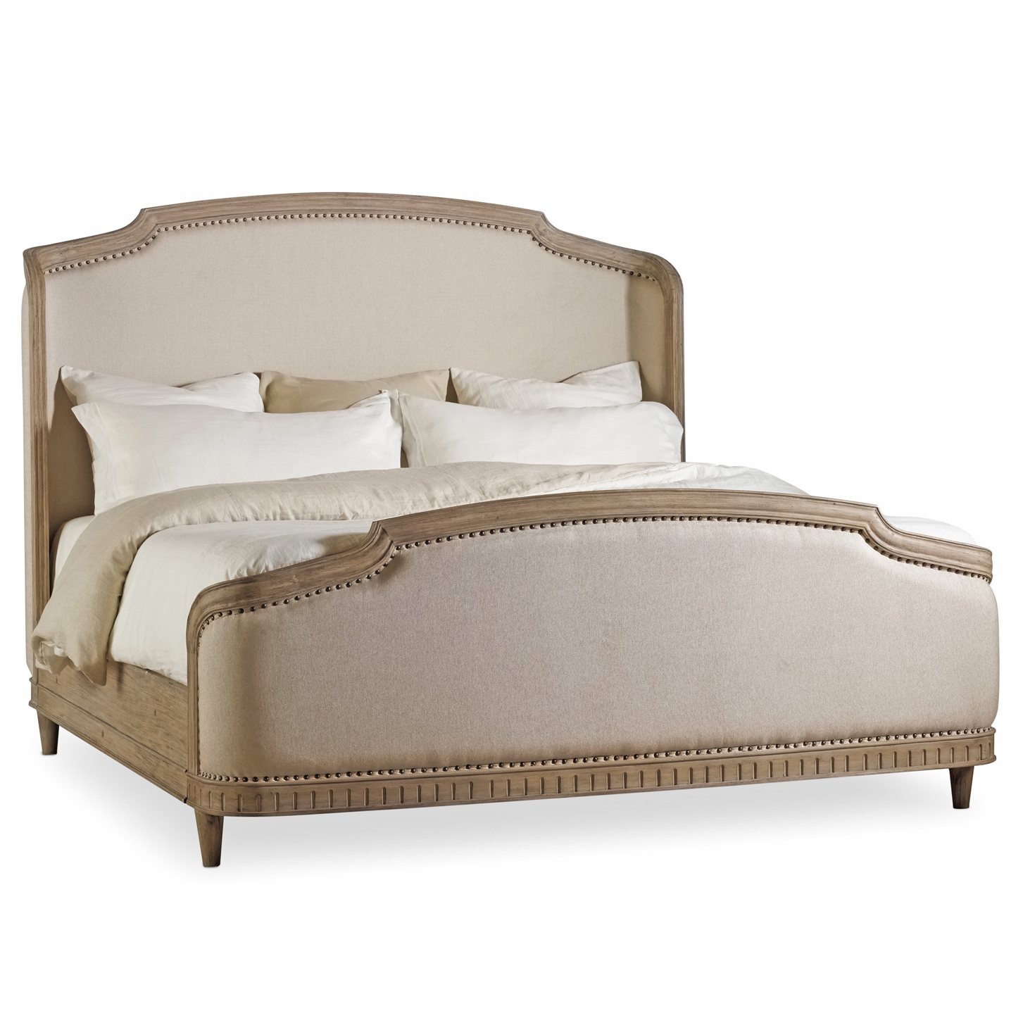 Moira French Country Upholstered Shelter Bed - Queen - Image 0